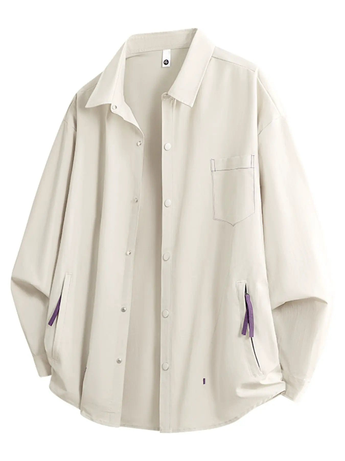 Men's Full Size Snap Down Long Sleeve Shacket Plus Size by Trendsi