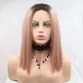 13*3" Lace Front Wigs Synthetic Mid-length Straight 12" 130% Density by Trendsi